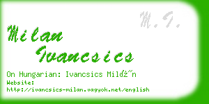 milan ivancsics business card